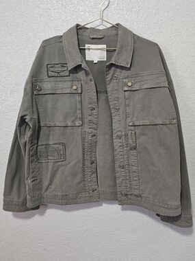 Anthropology Pilcro Green Utility Button-Up Jacket